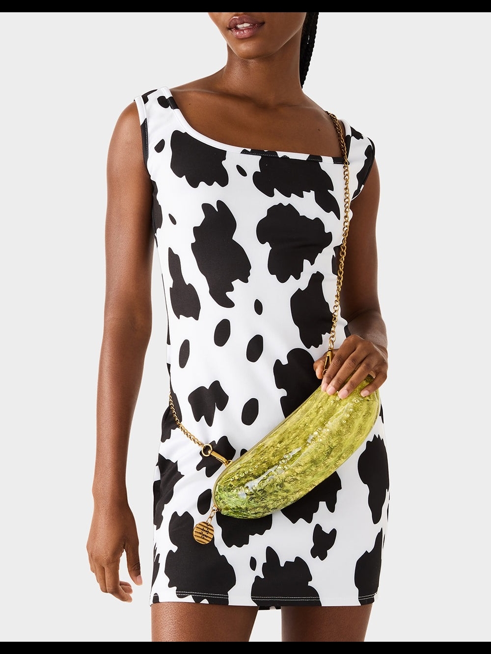 Betsey Johnson "Big Dill" Purse - Green Pickle Shaped Clutch with Gold Accents - Picture 7 of 7